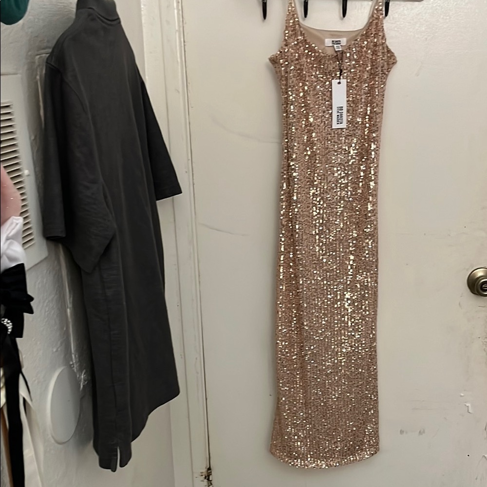 BB Dakota Gold Sequin Embellished Bodycon Dress